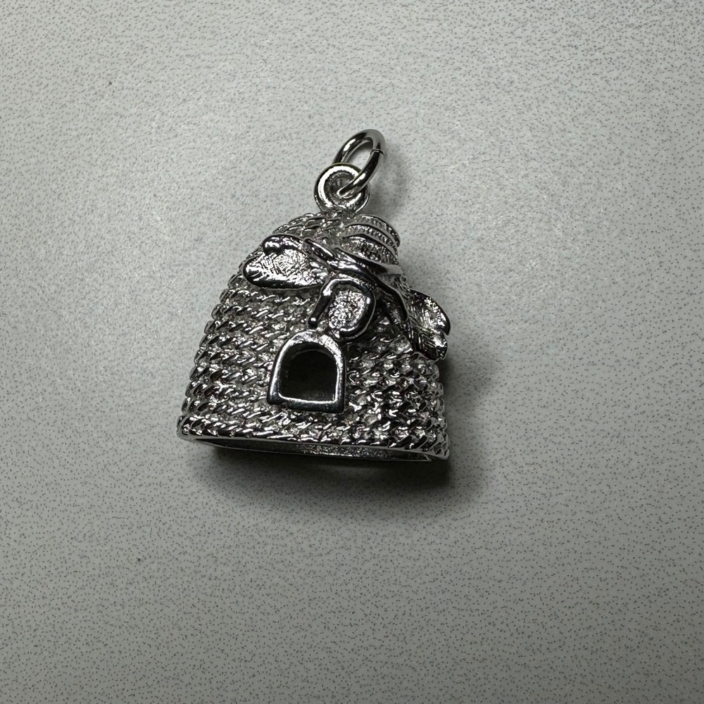 Sterling Silver Beehive Charm Pendant‎ Nature Honeycomb Jewelry Gift